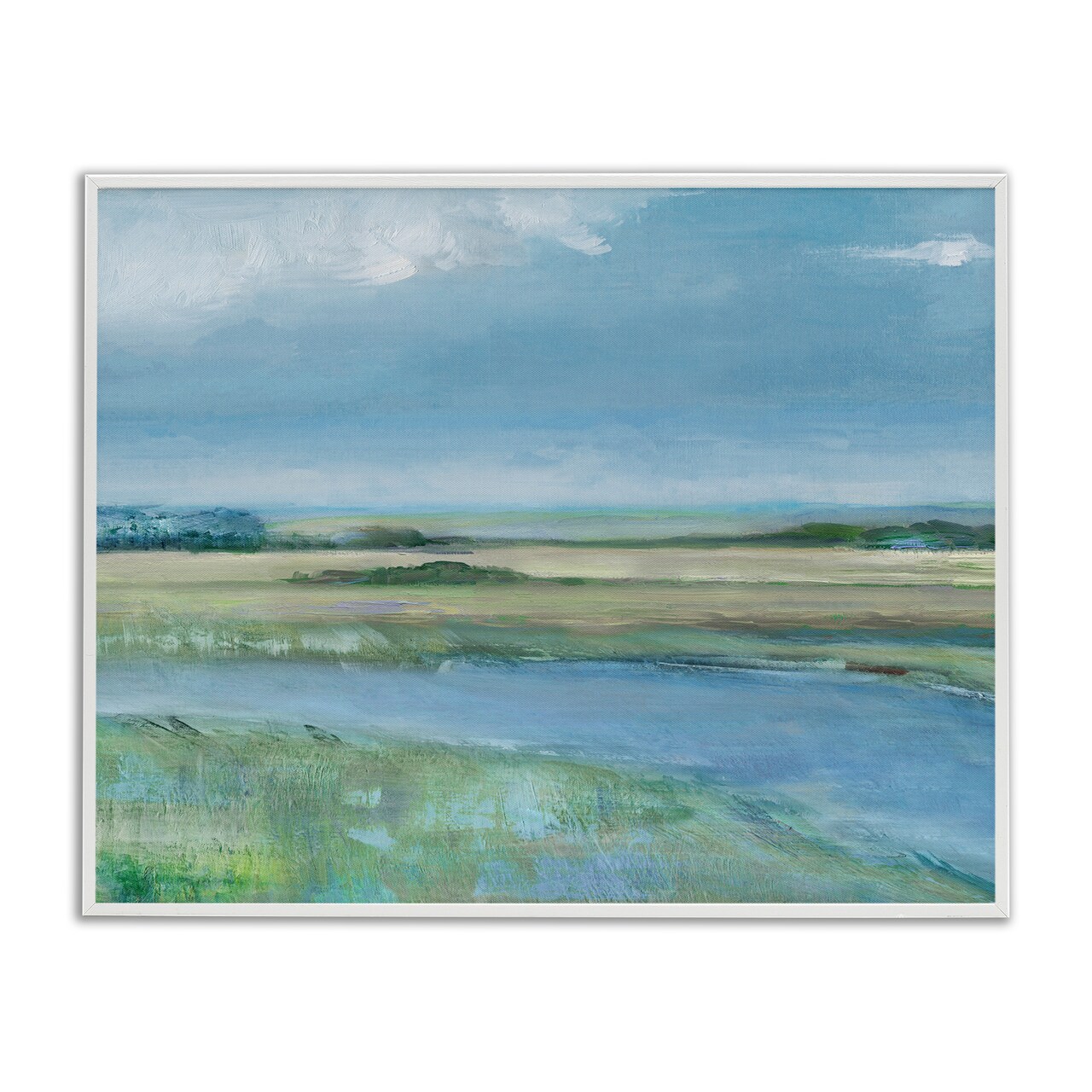 Stupell Industries Curving River Bend Landscape Framed Giclee By Sally Swatland